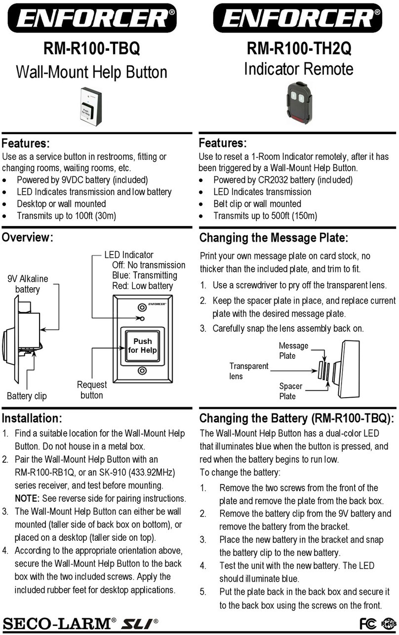 SECO-LARM ENFORCER RM-R100-TBQ user manual