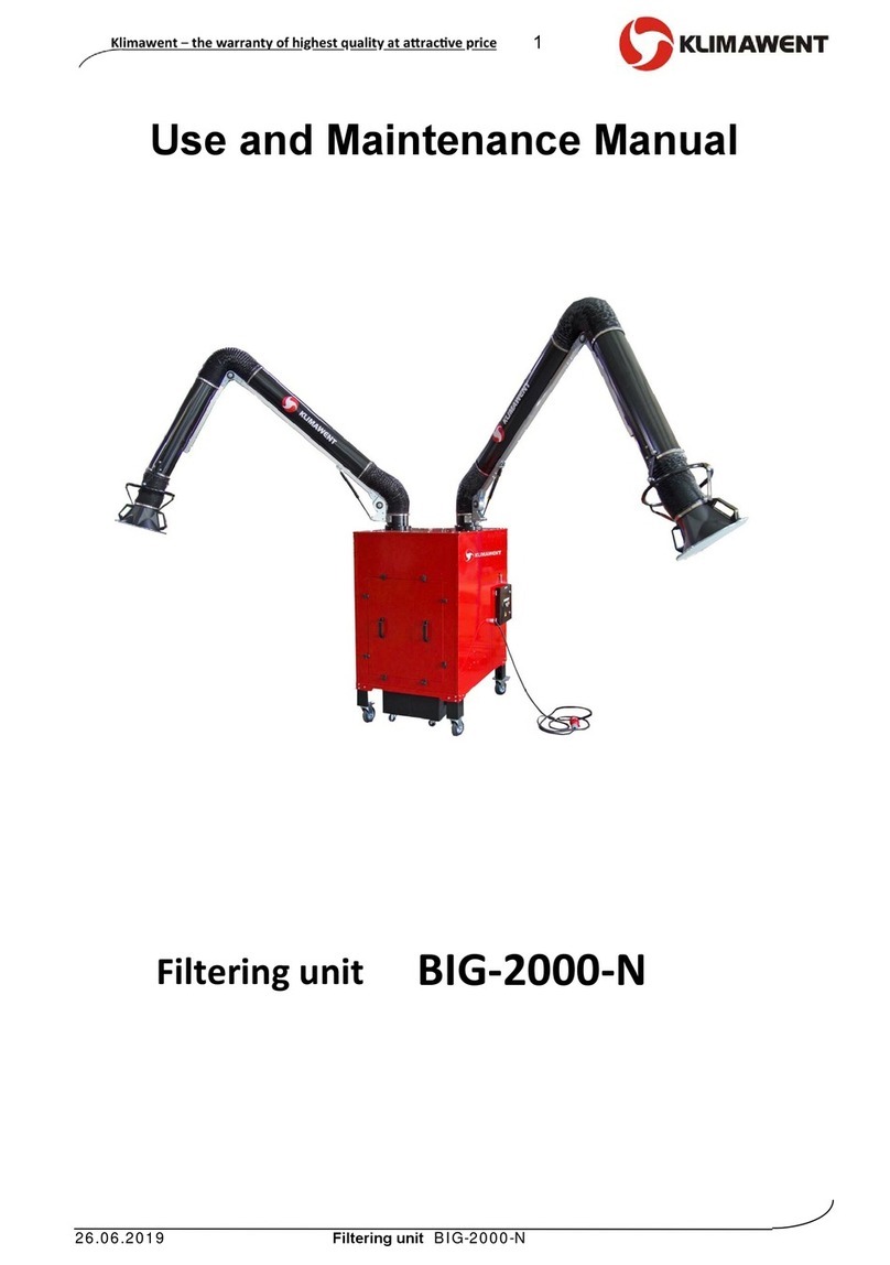 Klimawent BIG-2000-N Use and maintenance manual