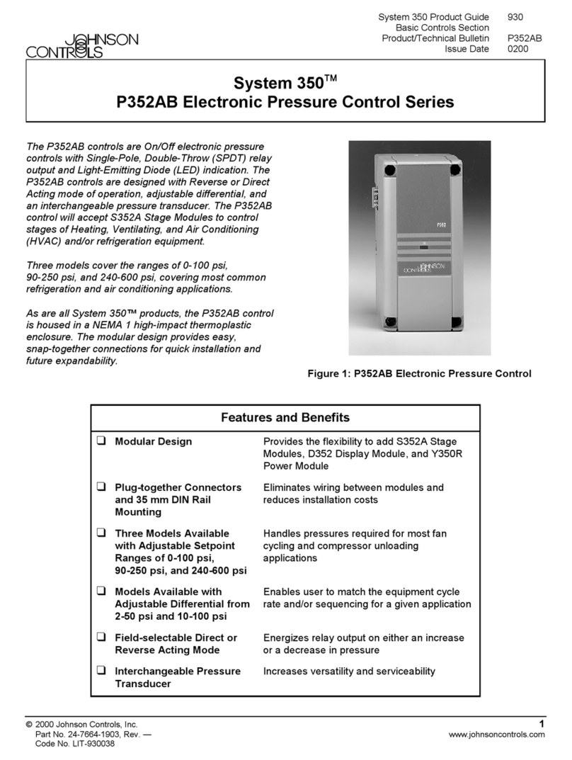 Johnson Controls System 350 P352AB Series User manual Johnson Controls System 350 P352AB Series User manual