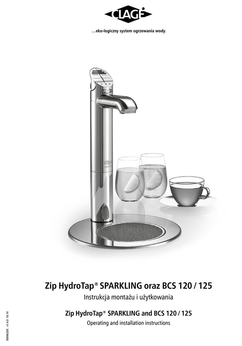 clage Zip HydroTap BCS 120 Operating and installation instruction