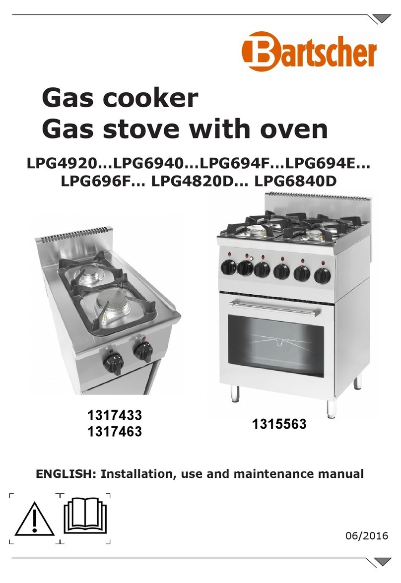 Bartscher LPG4920 Series Installation, use and maintenance manual Bartscher LPG4920 Series Installation, use and maintenance manual