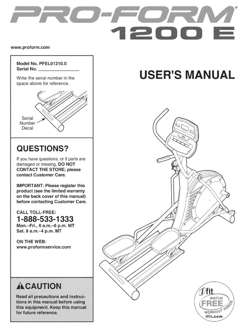 Pro-Form 1200 E Elliptical User manual