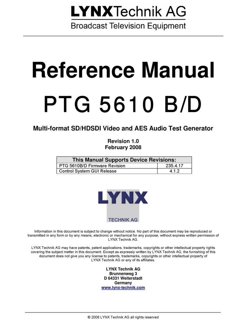Lynx PTG 5610 B/D Reference manual