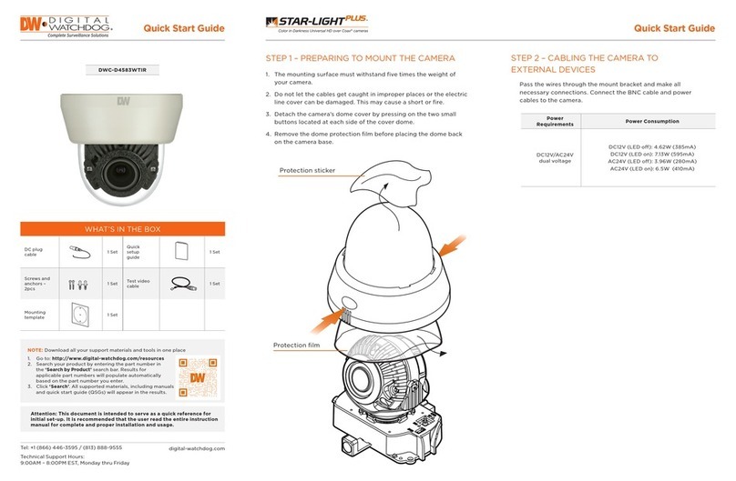 Digital Watchdog DWC-D4583WTIR quick start guide