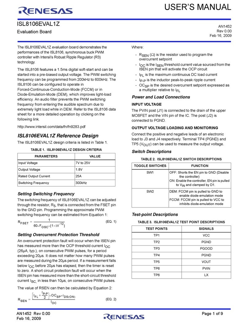 Renesas ISL8106EVAL1Z user manual