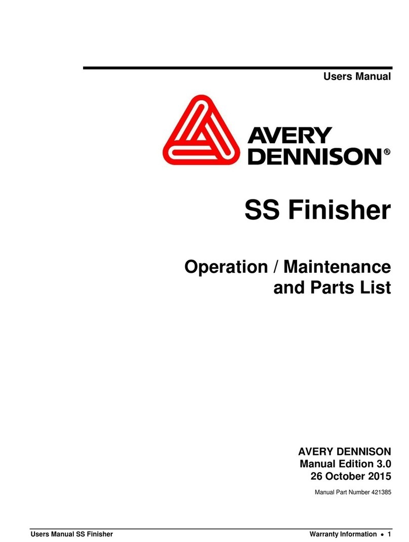 Avery Dennison SS Finisher user manual