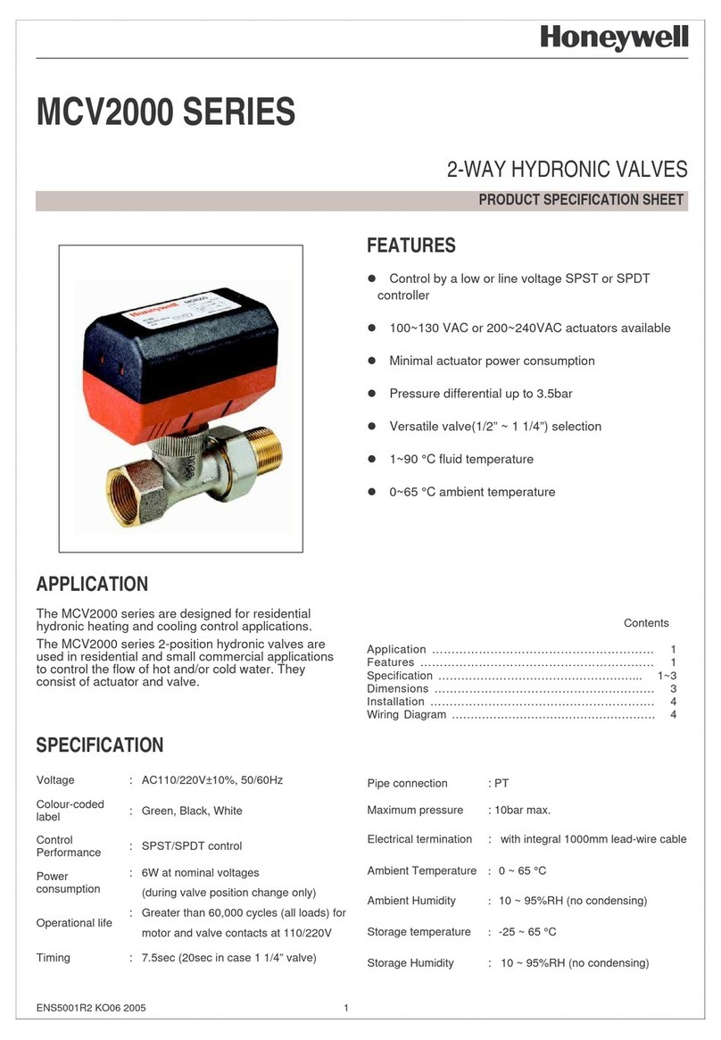 Honeywell MCV2000AA Installation instructions