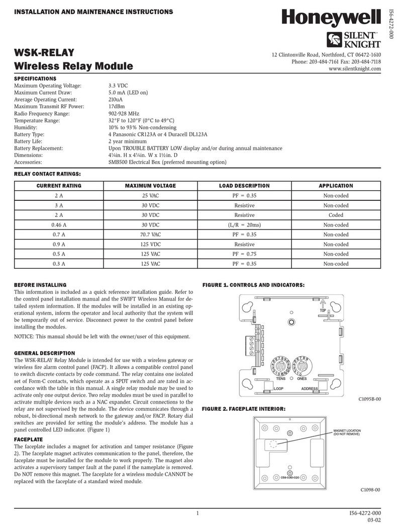 Honeywell Silent Knight WSK-RELAY User manual