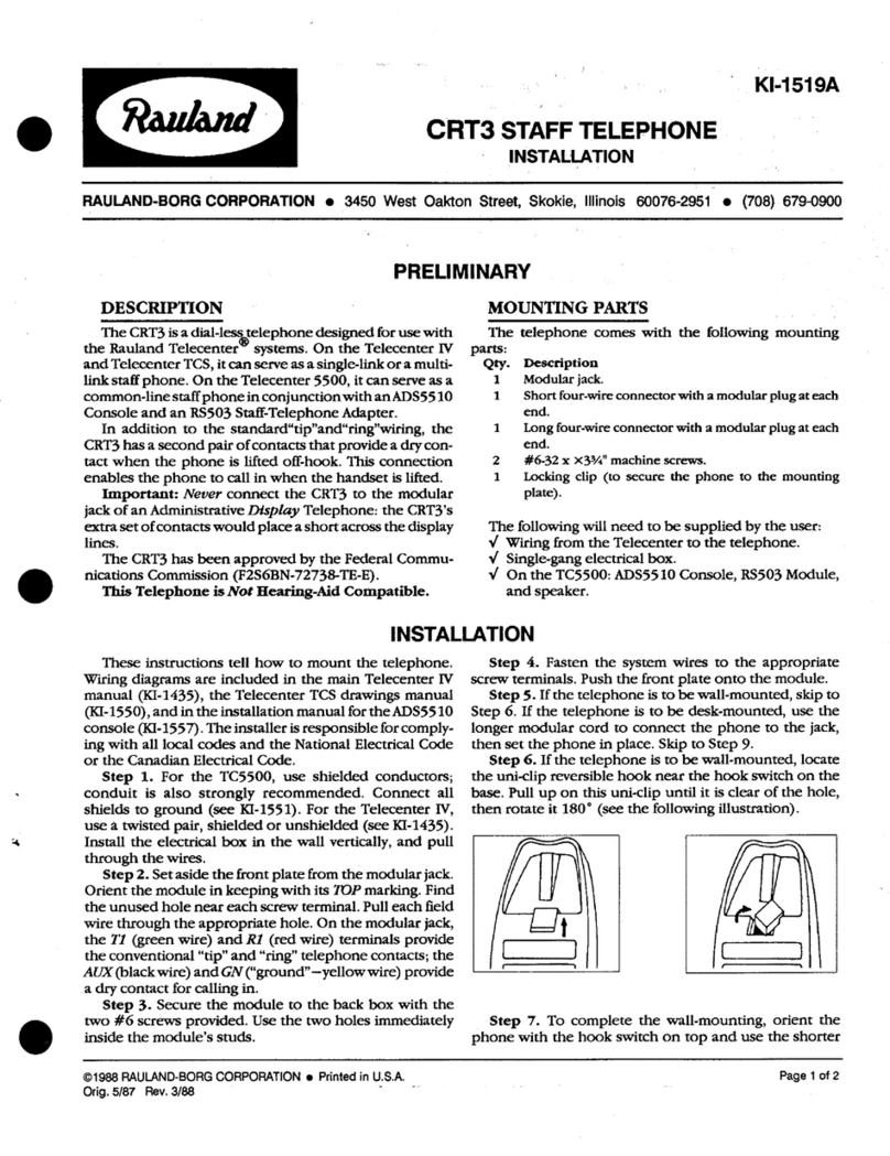 rauland CRT3 installation manual