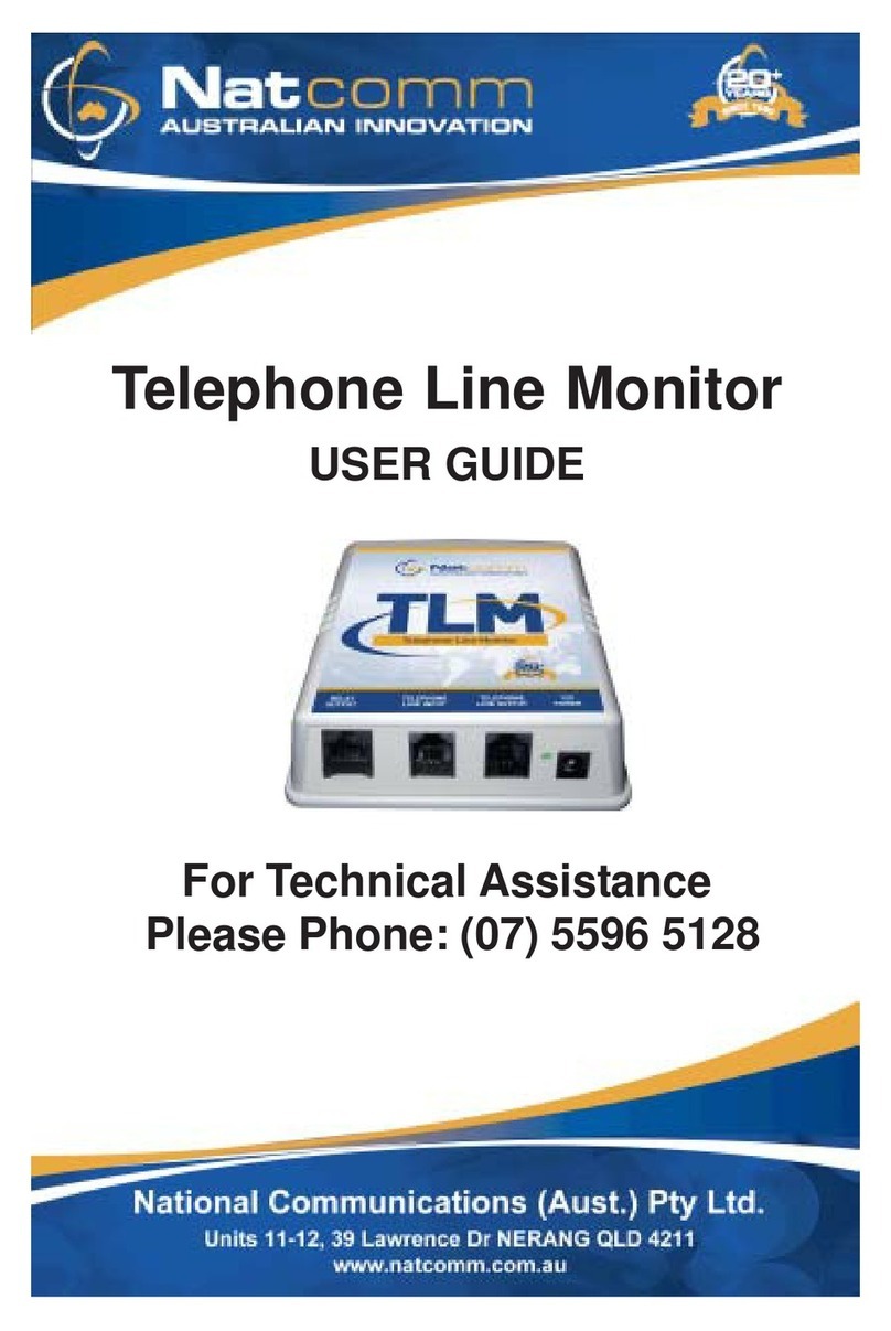 NatComm Telephone Line Monitor user guide