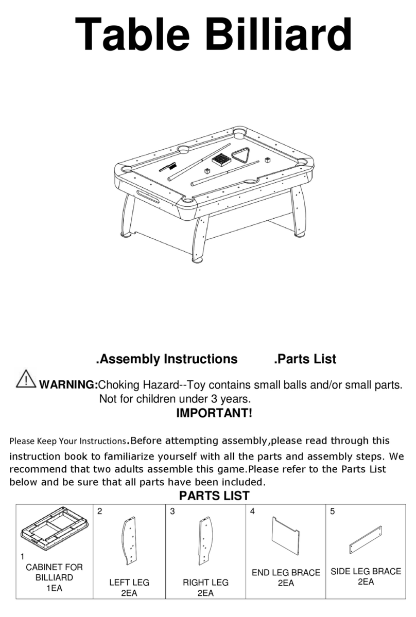 Rack Pool Tables DRACO T750 Assembly instructions