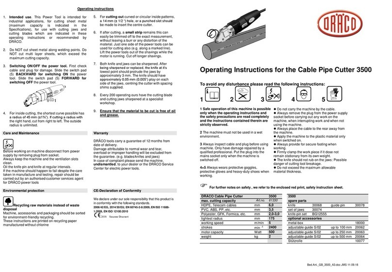Draco 3500 operating instructions