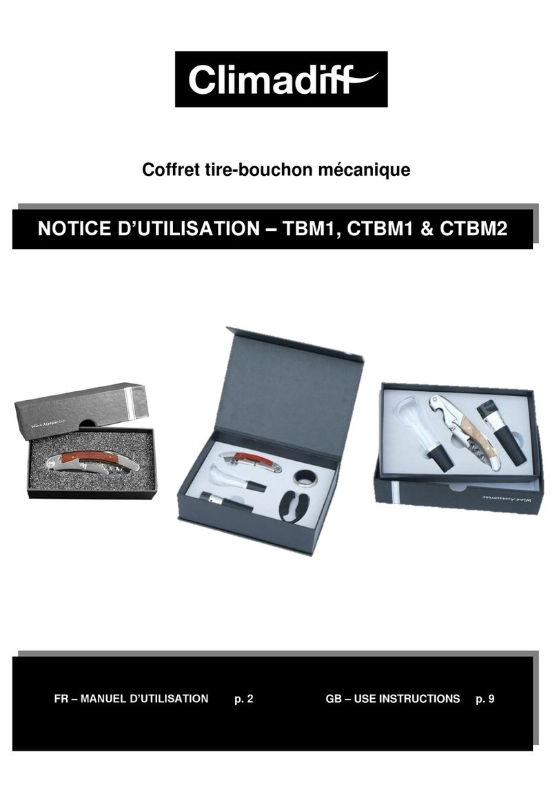 Climadiff TBM1 use instructions Climadiff TBM1 use instructions