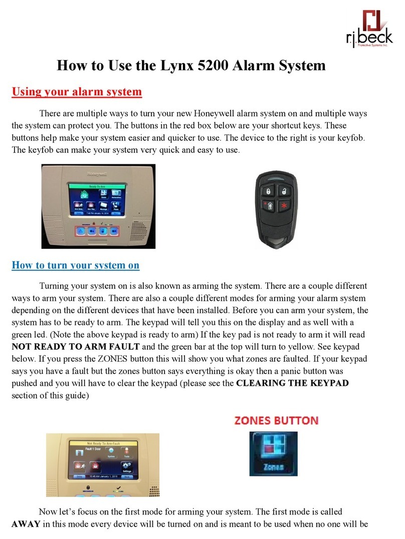 Honeywell LYNX TOUCH L5200 User manual Honeywell LYNX TOUCH L5200 User manual