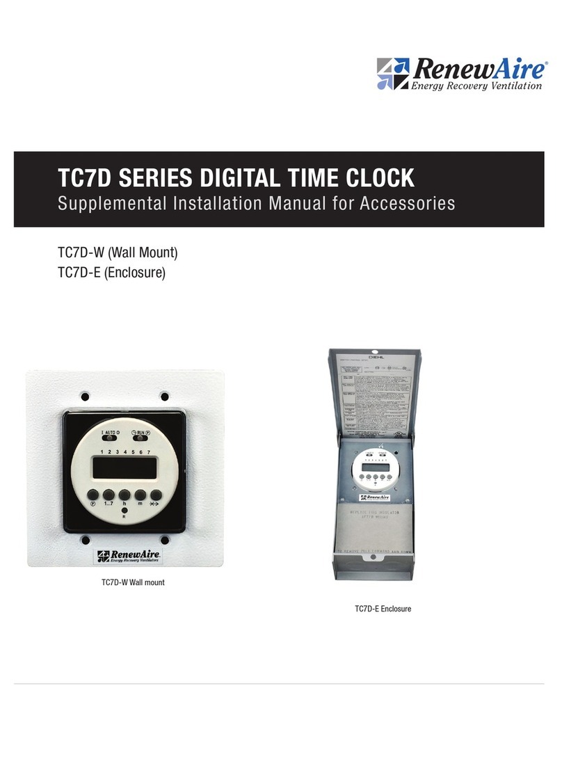 RenewAire TC7D Series Supplemental Installation Manual for Accessories