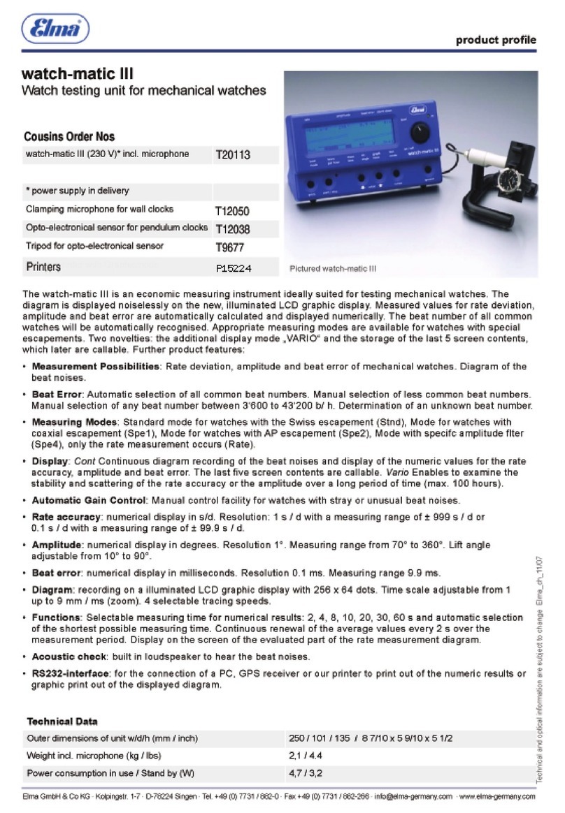 Elma Watch-Matic III operating instructions