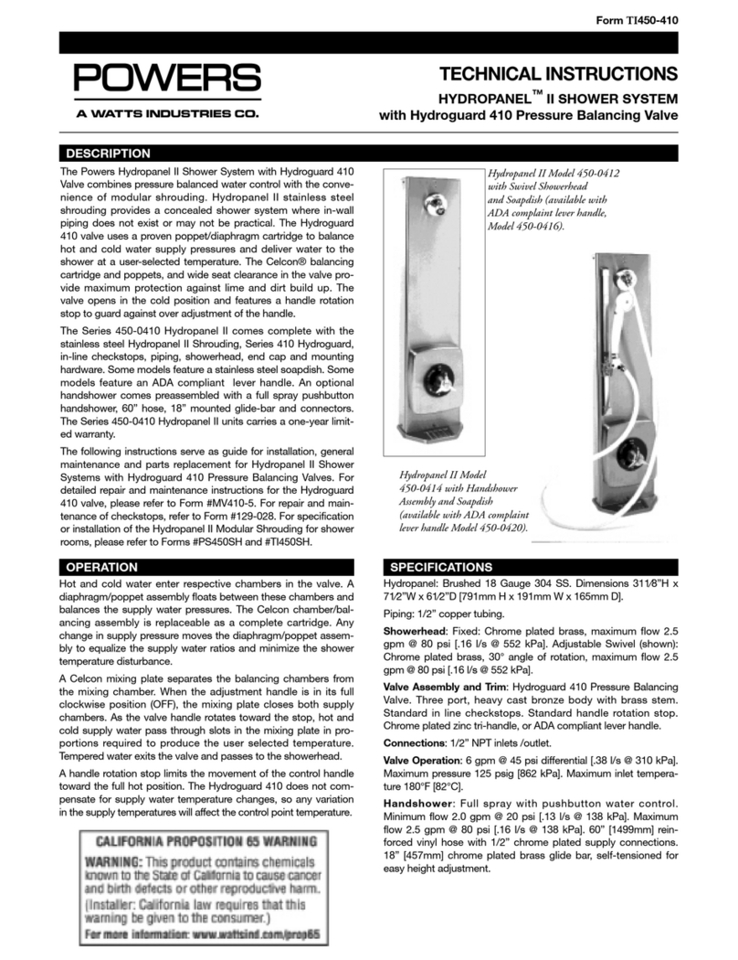 Powers HYDROPANEL II Hydroguard 410 Technical instructions Powers HYDROPANEL II Hydroguard 410 Technical instructions