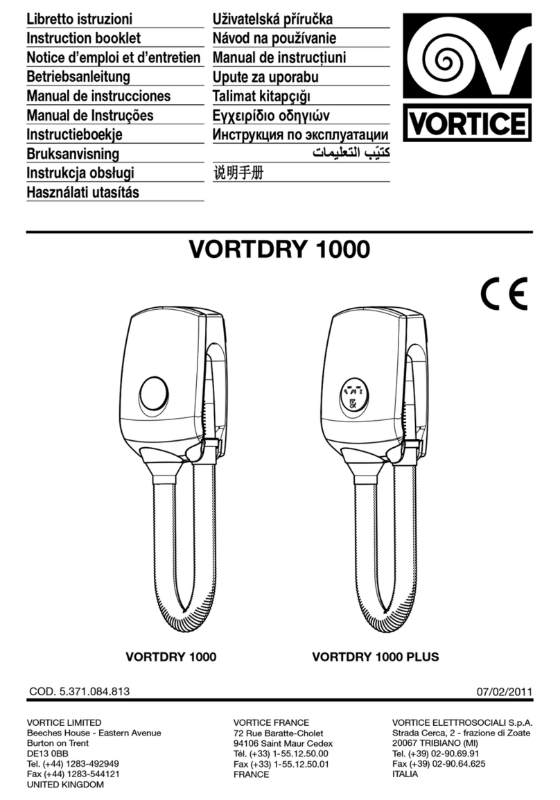 Vortice VORTDRY 1000 PLUS Instruction booklet