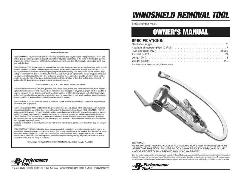 Performance Tool M664 User manual