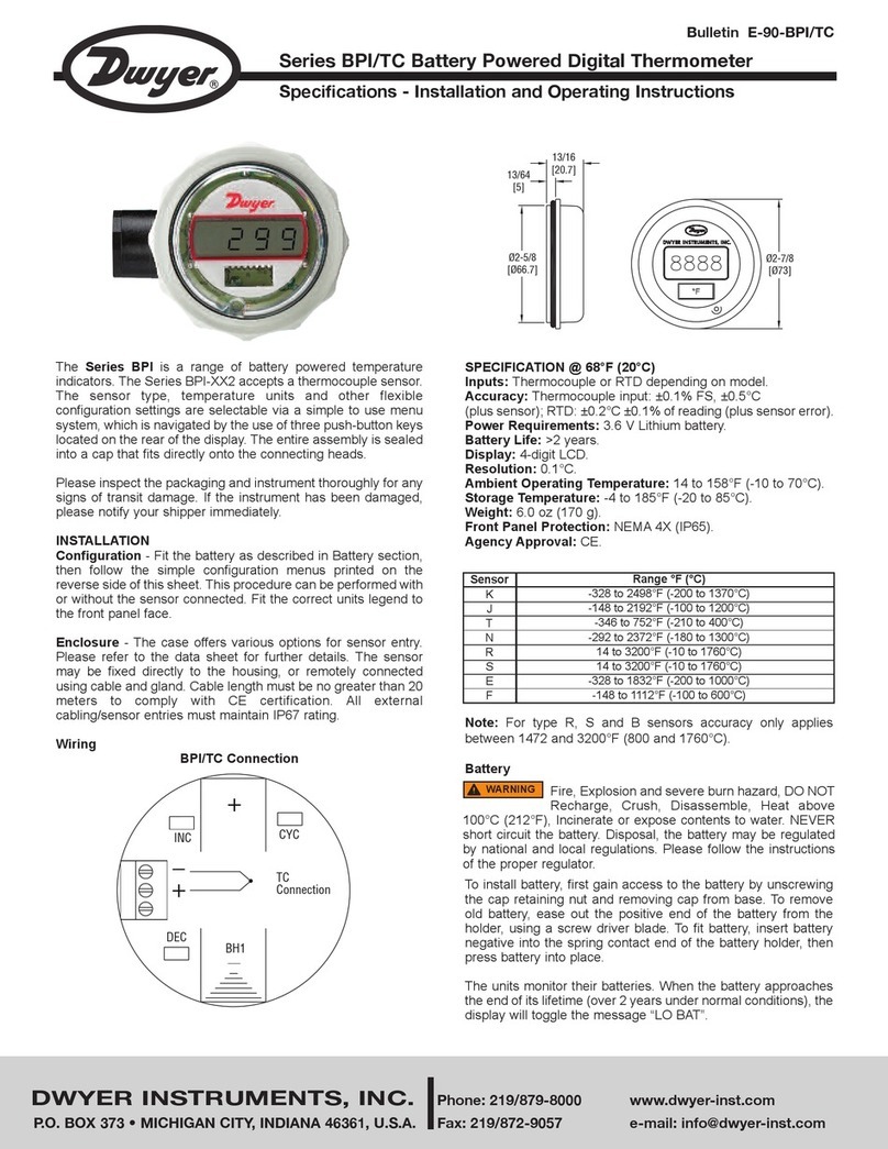 Dwyer Instruments BPI-XX2 Series operating instructions