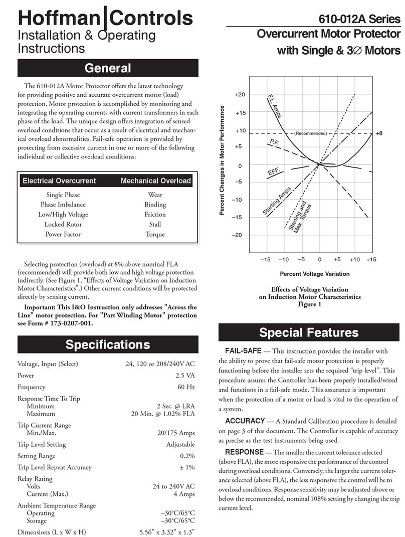 Hoffman Controls 610-012A Series Installation & operating instructions Hoffman Controls 610-012A Series Installation & operating instructions