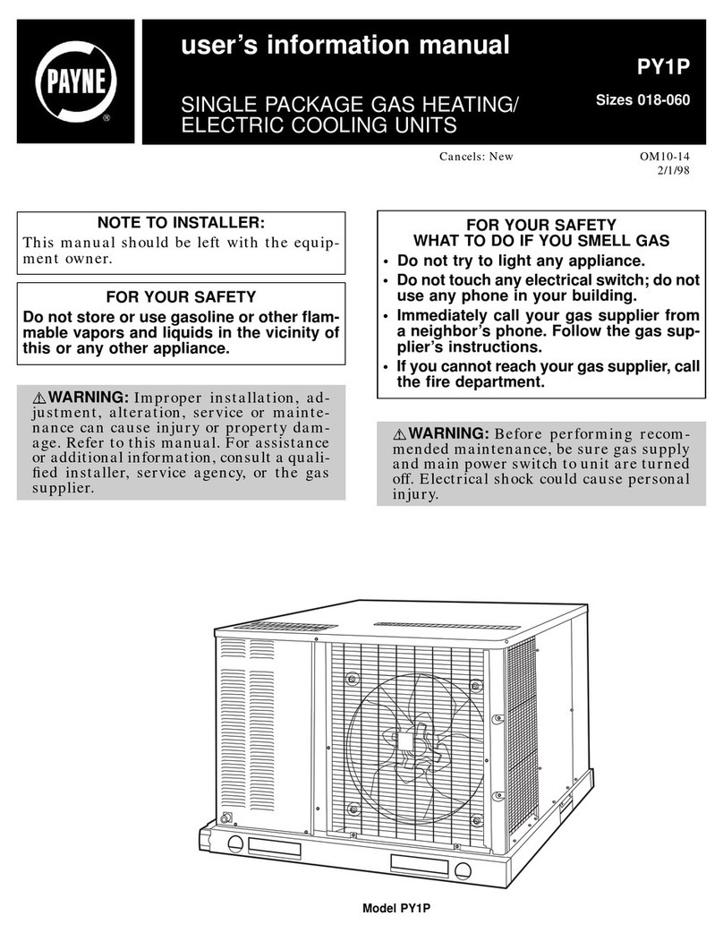Payne PY1P User's information manual