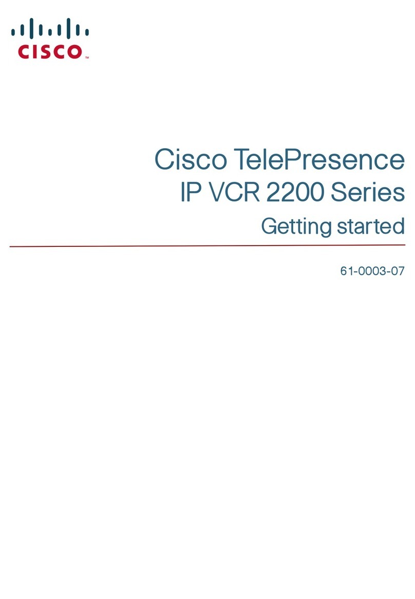 Cisco TelePresence IP VCR 2200 Series Getting started Cisco TelePresence IP VCR 2200 Series Getting started