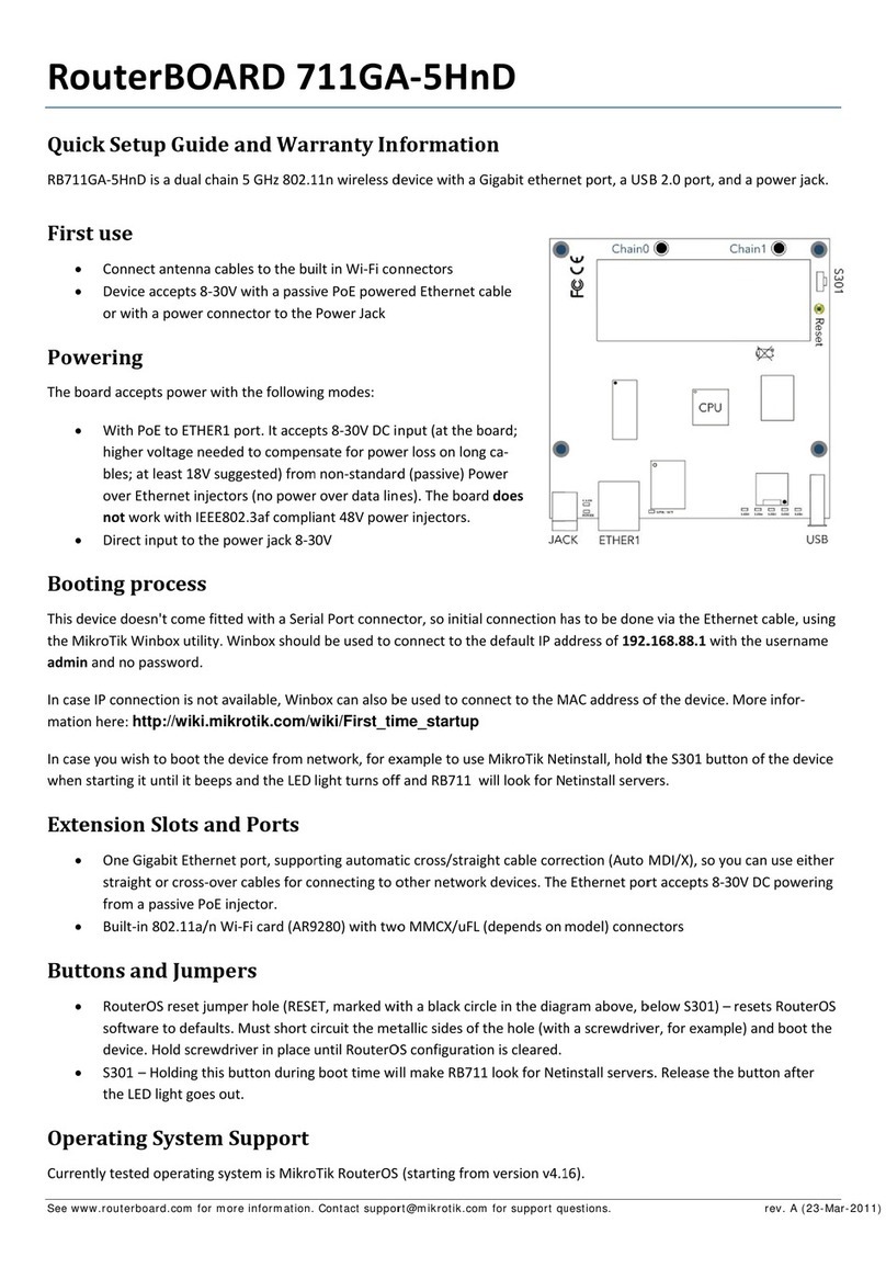 MikroTik RouterBOARD 711GA-5HnD Quick setup guide