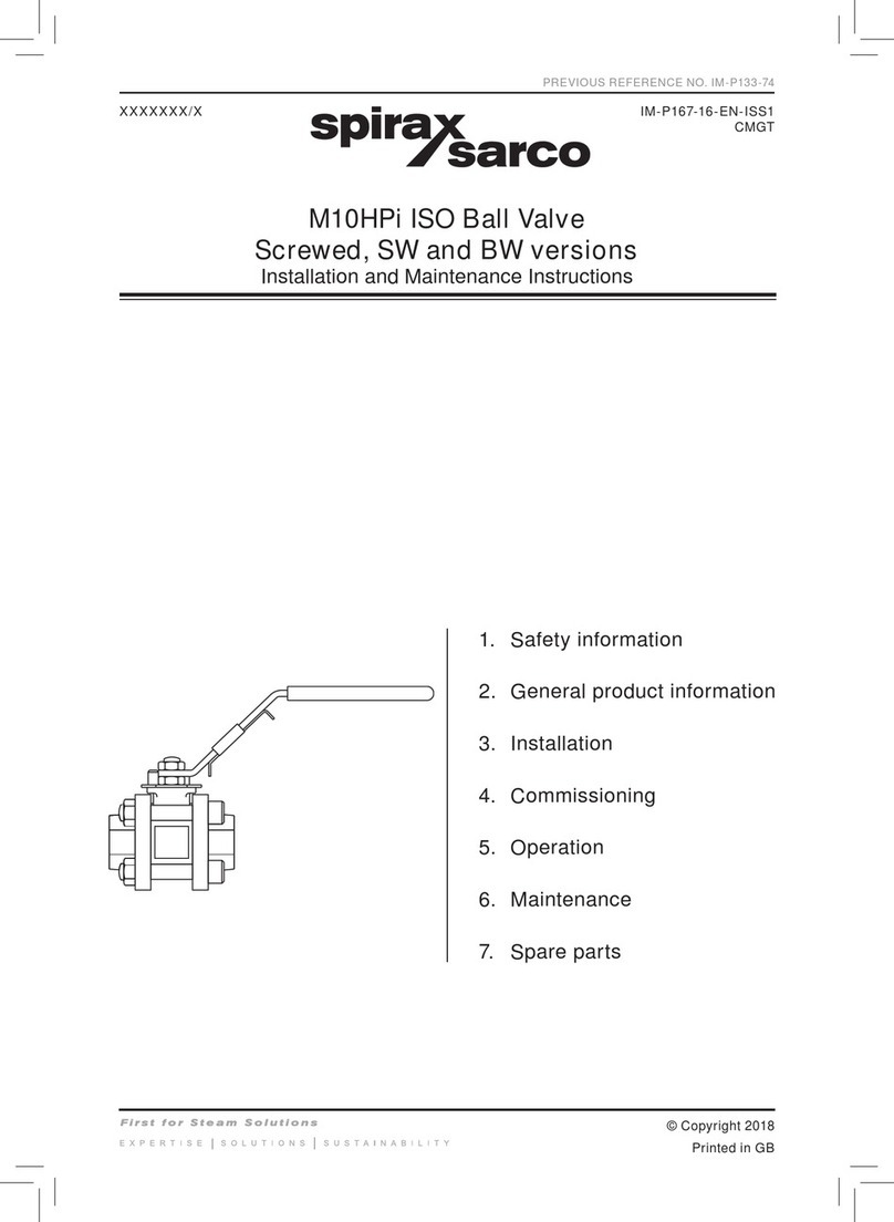 Spirax Sarco M10HPi ISO Series User manual Spirax Sarco M10HPi ISO Series User manual