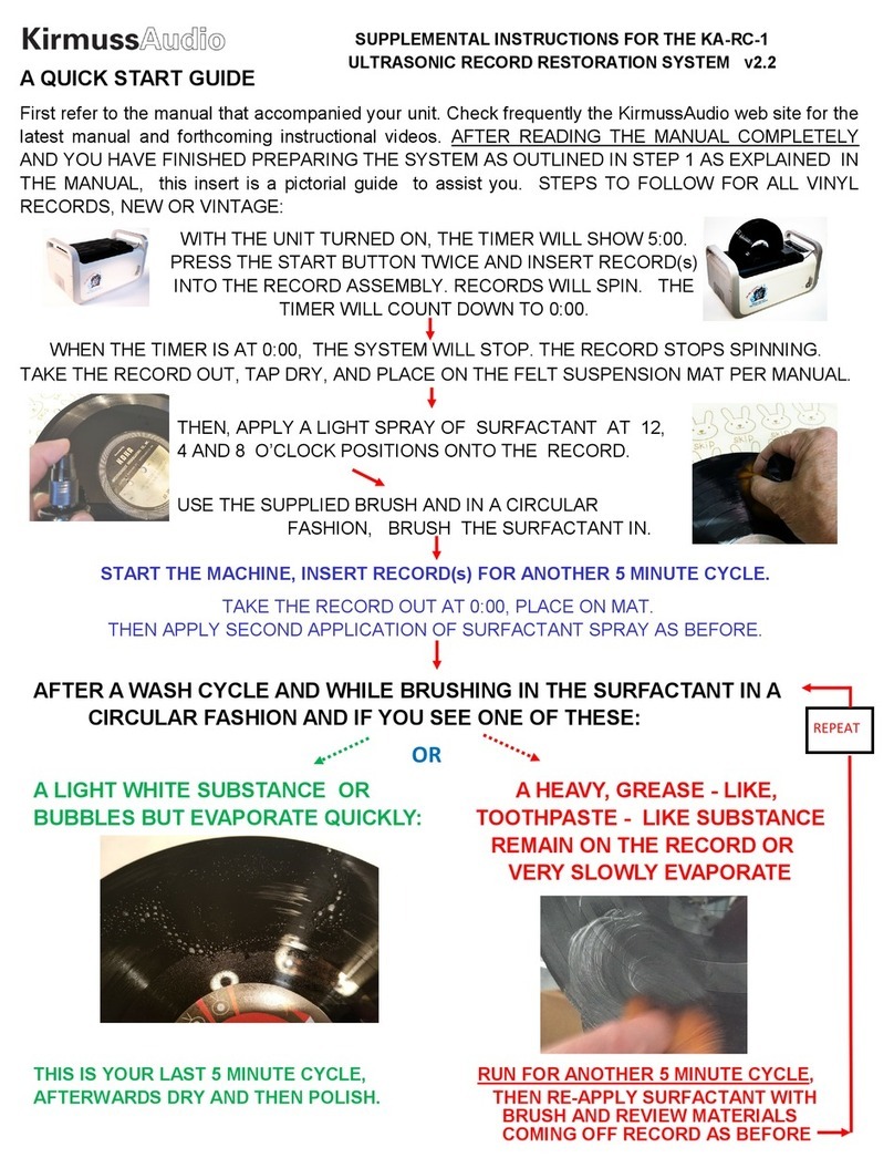 KirmussAudio KA-RC-1 Supplemental instructions