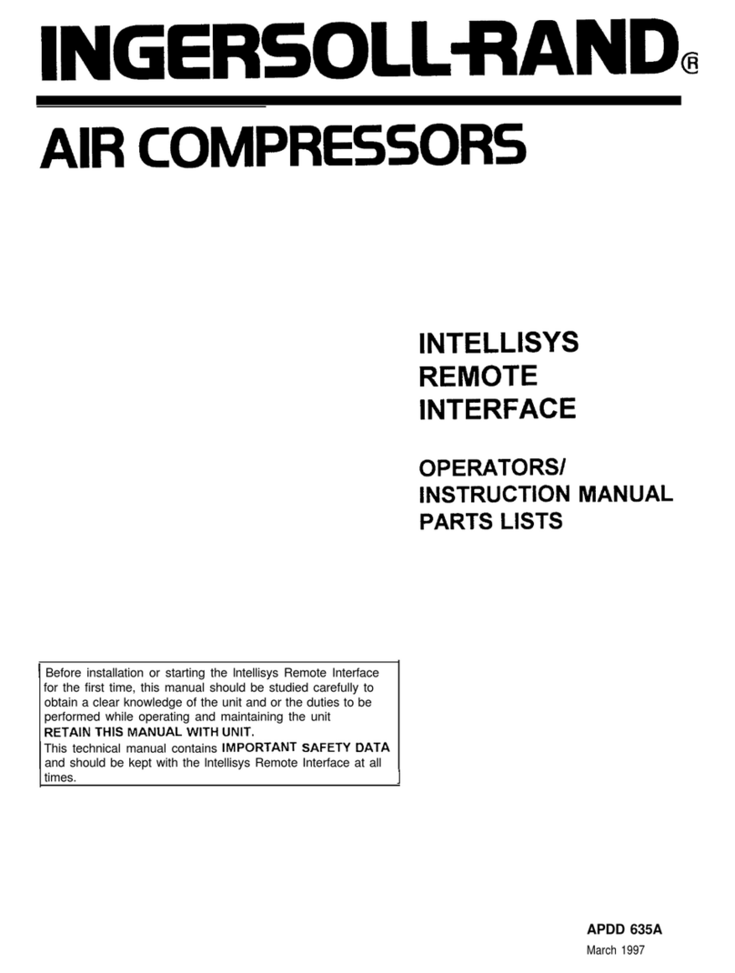 Ingersoll-Rand Intellisys Remote Interface Operators/instruction manual and parts list
