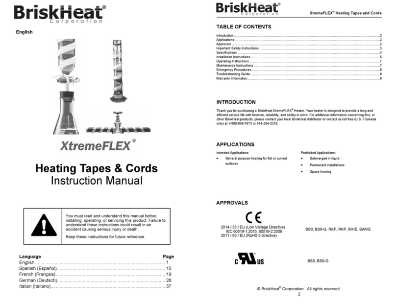BriskHeat XtremeFLEX BIH Series instruction manual