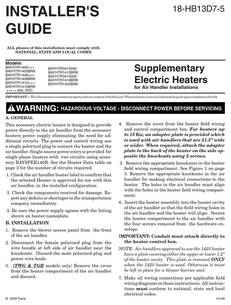 Trane BAYHTR1405 Series Assembly instructions