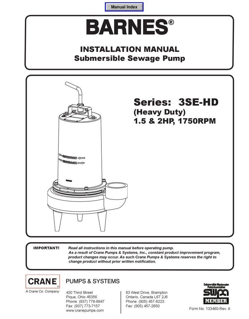 Crane Barnes 3SE-HD Series installation manual