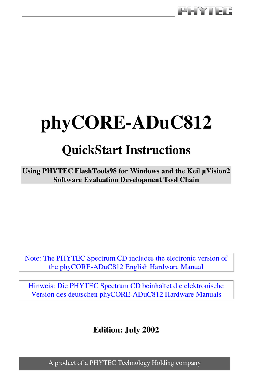 Phytec phyCORE-ADuC812 Quick start instructions