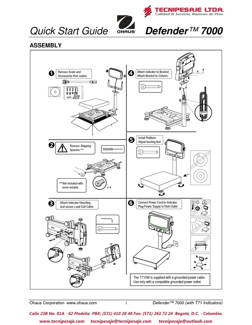 OHAUS defender 7000 quick start guide