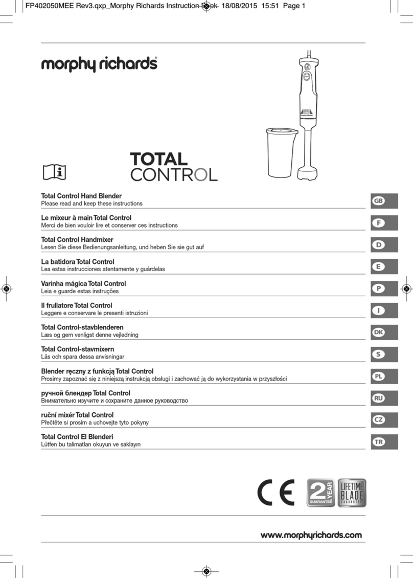 Morphy Richards Total Control Instruction book