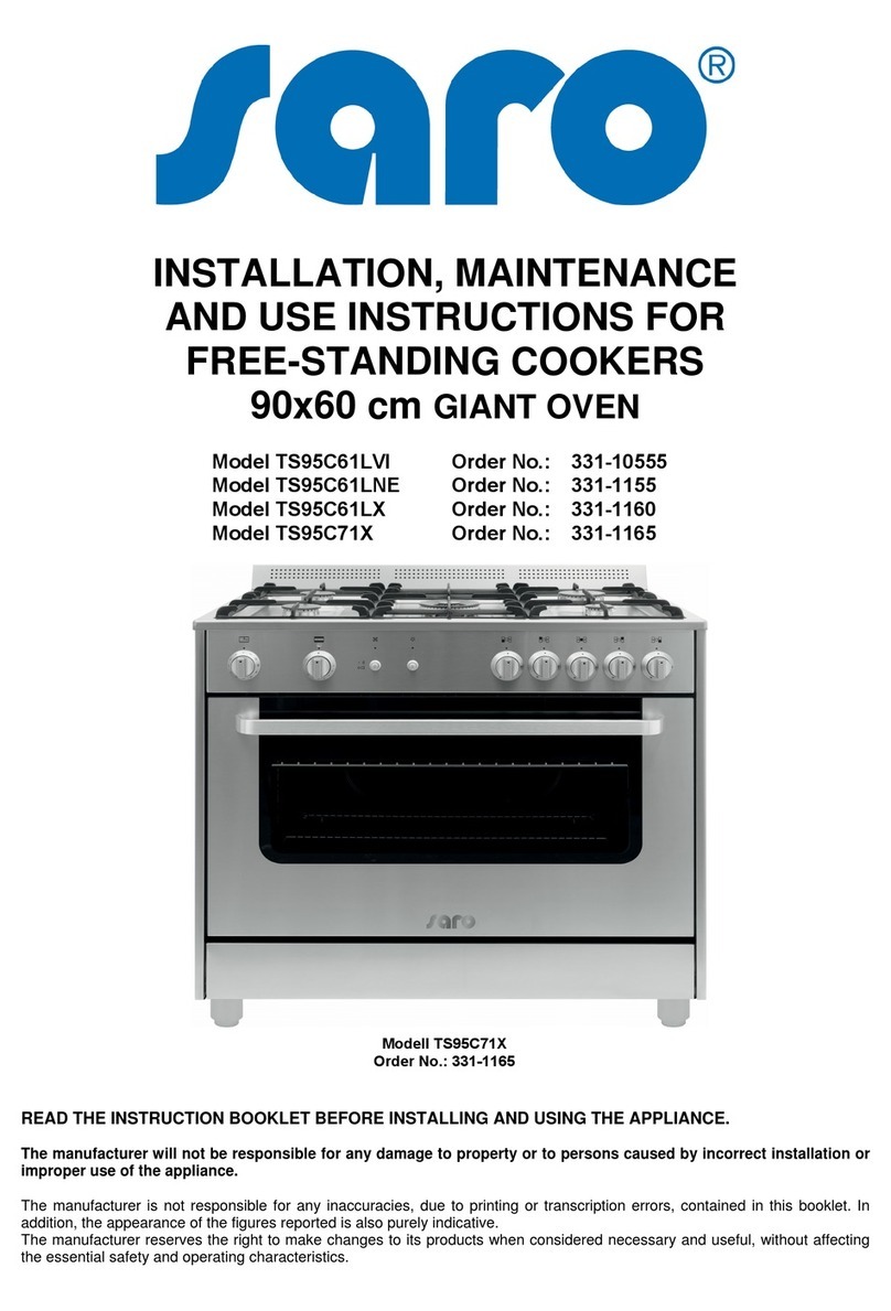 saro TS95C61LNE Installation, maintenance and use  instructions
