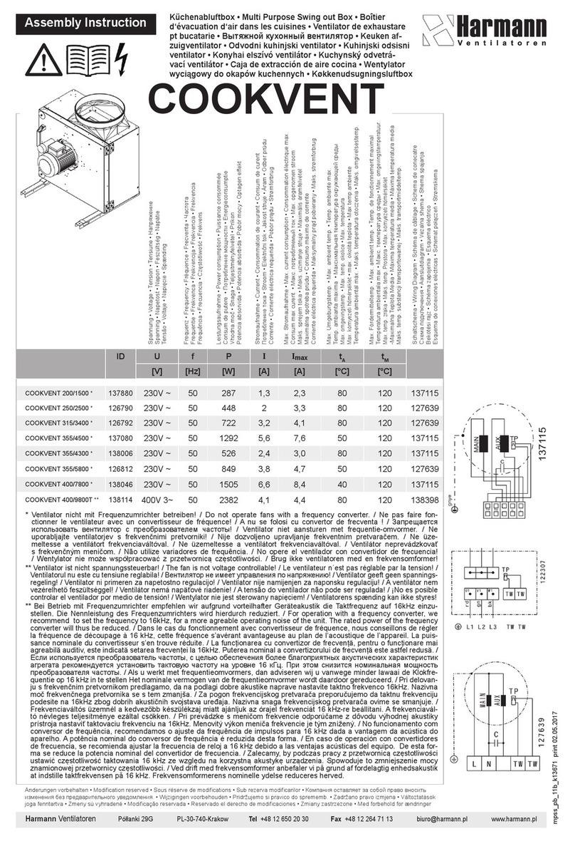 Harmann COOKVENT Series Assembly instruction