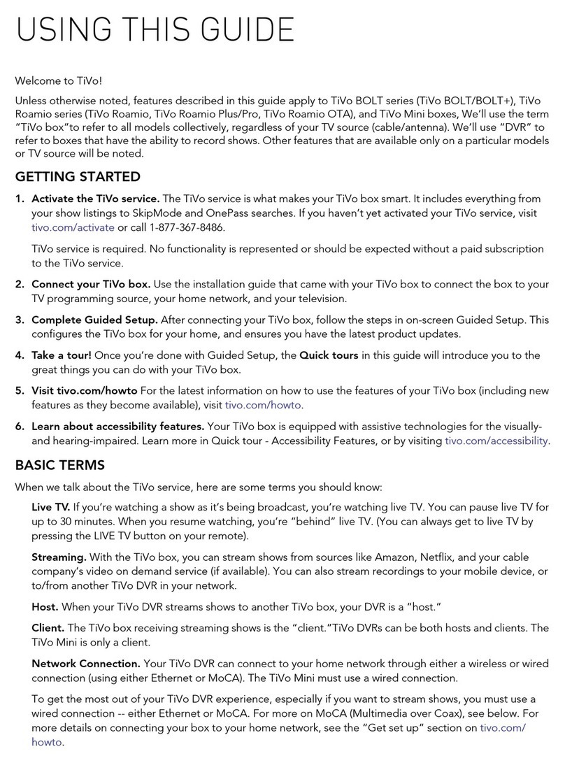 TiVo BOLT Series User manual