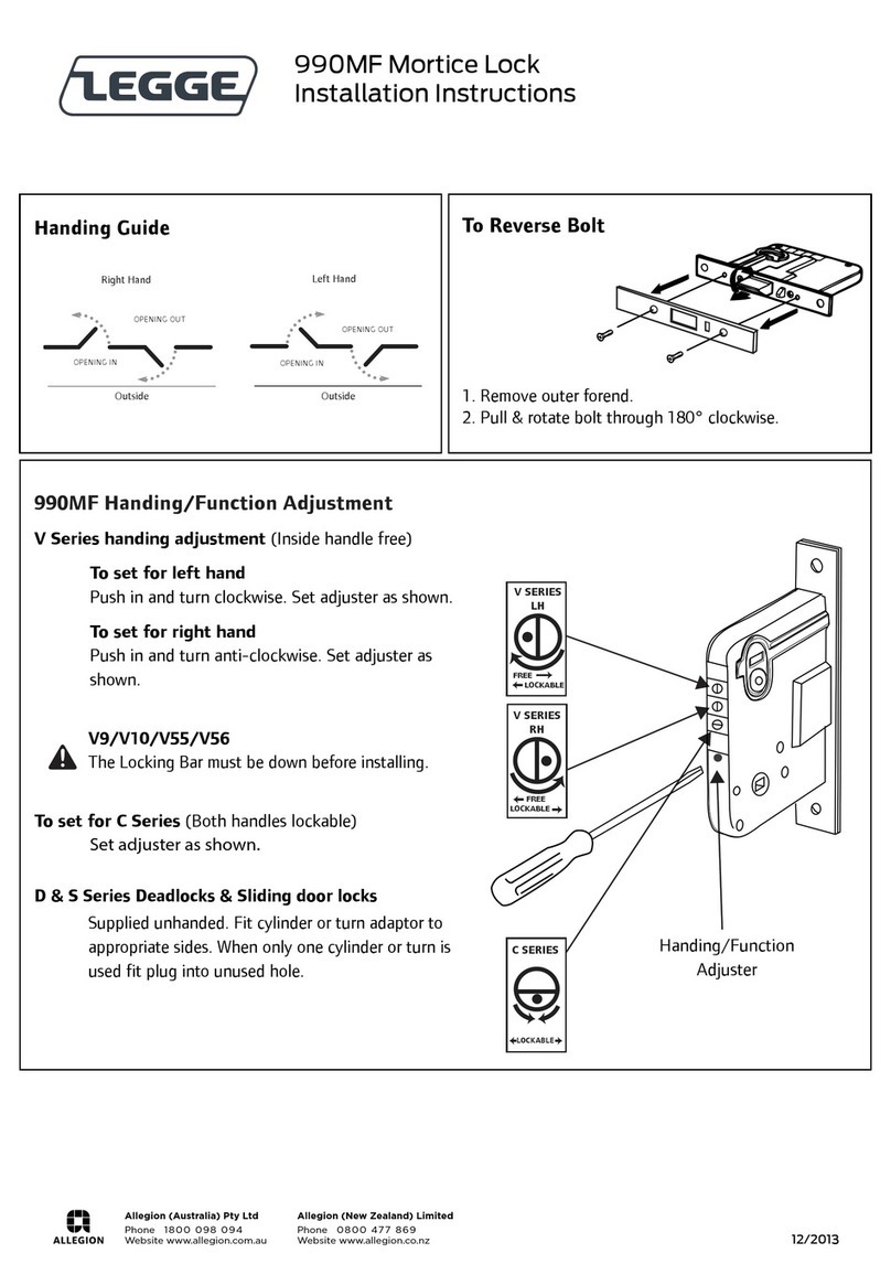 Allegion Legge 990MF User manual