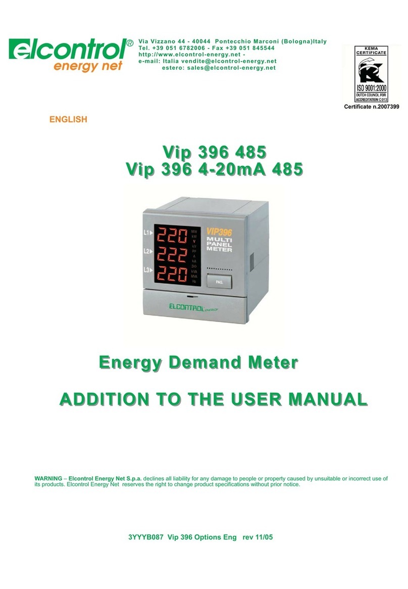 Elcontrol Vip 396 485 Addition to the User Manual