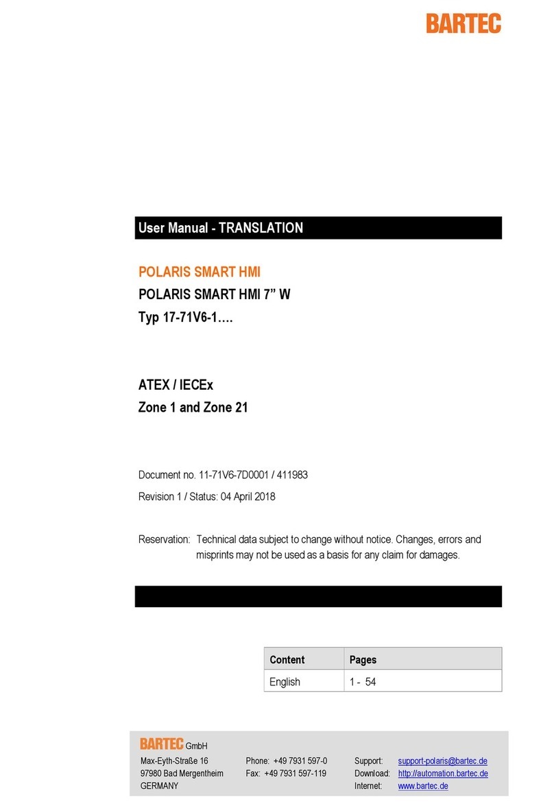 Bartec POLARIS SMART HMI 17-71V6-1 Series user manual