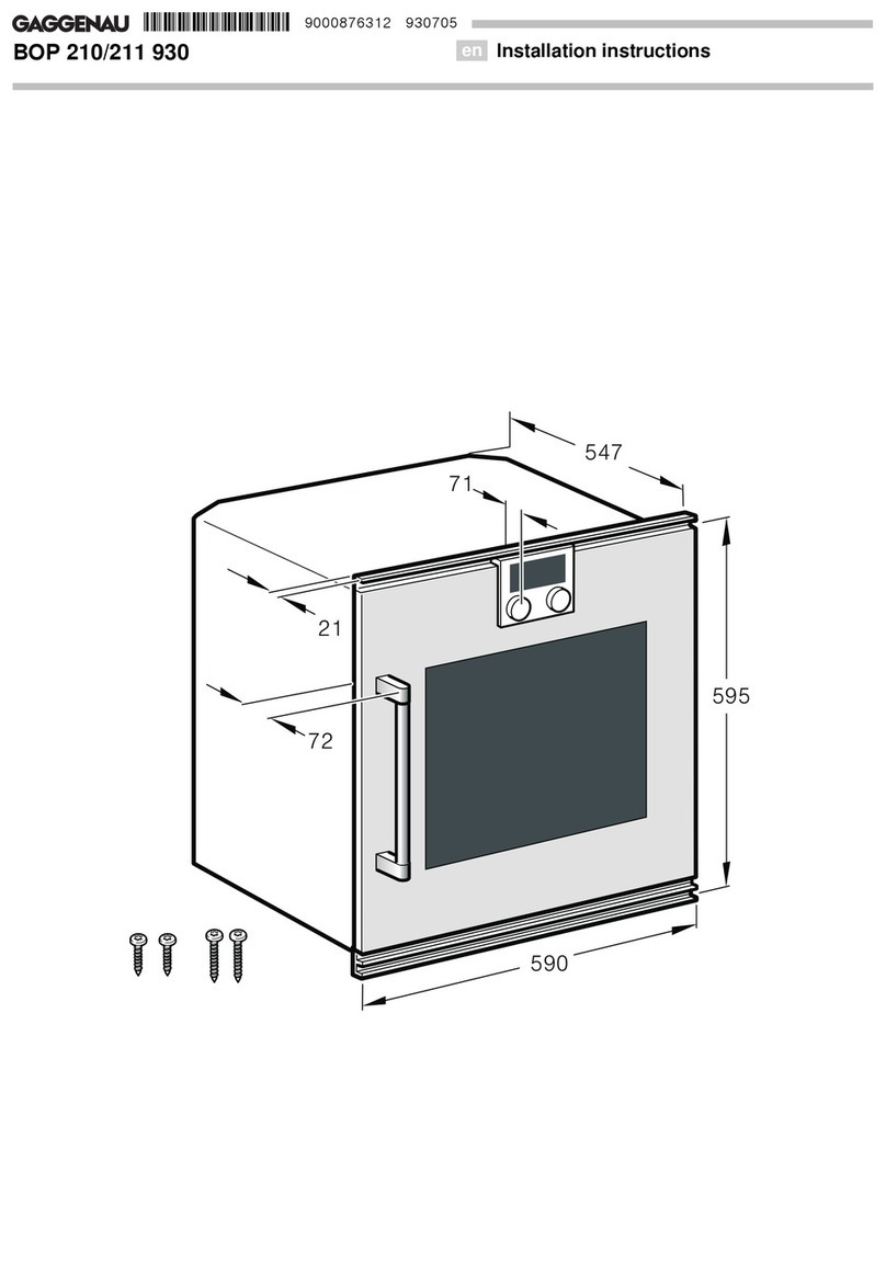 Gaggenau BOP 210 930 installation instructions