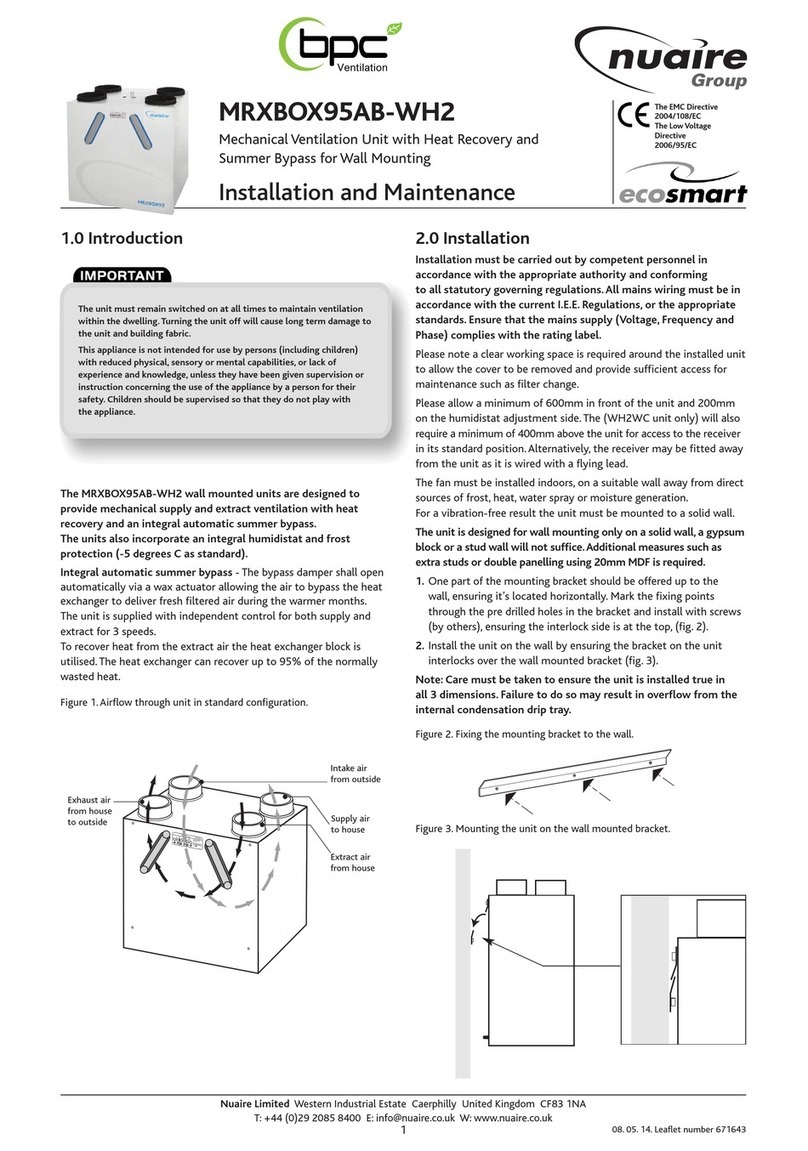 NuAire BPC Ecosmart MRXBOX95AB-WH2 Instruction Manual