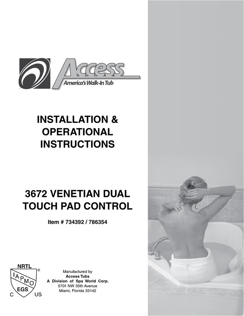 Access VENETIAN DUAL TOUCH PAD CONTROL 3672 Quick start guide