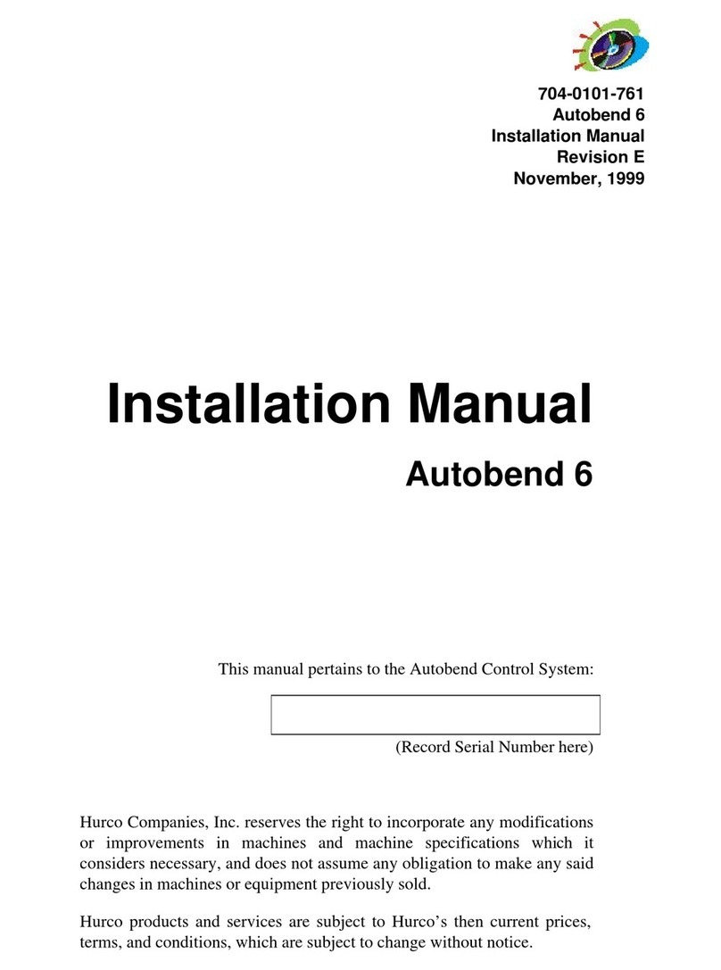 Hurco Autobend 6 User manual