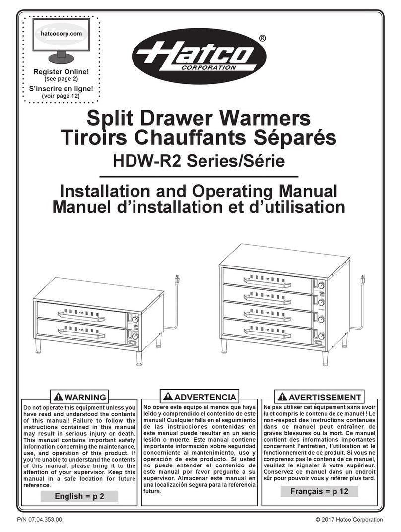 Hatco HDW-R2 Series User manual