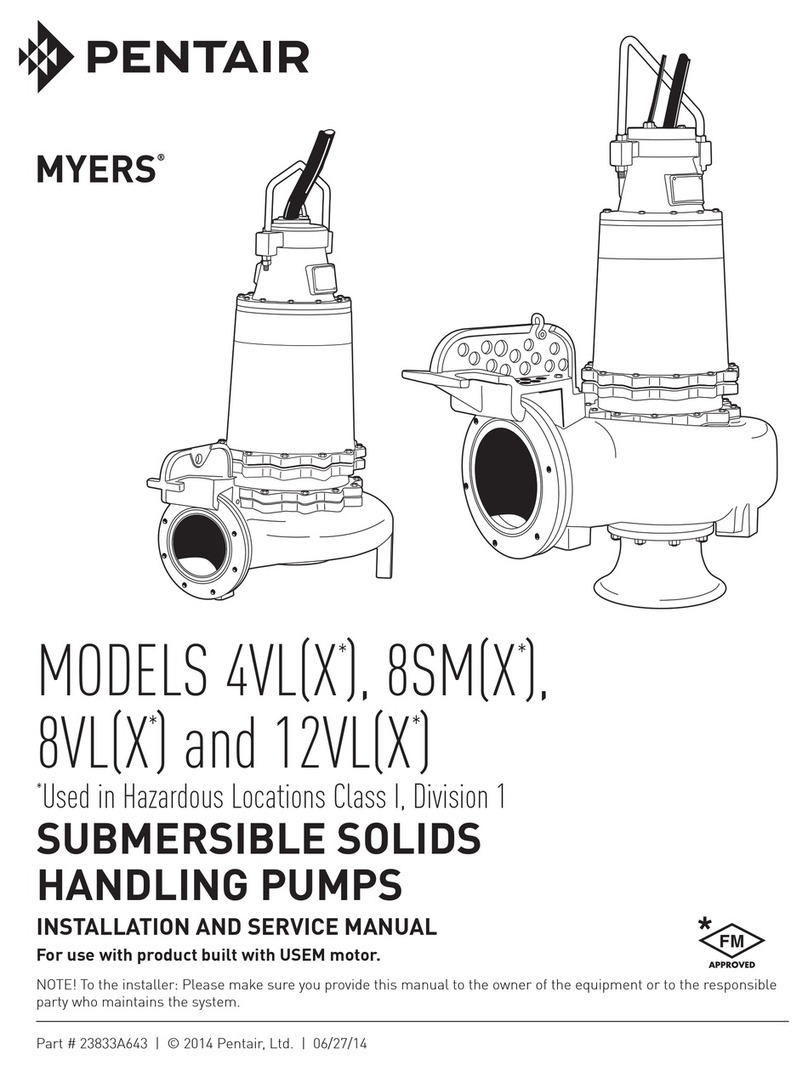 Pentair Myers 4VL Installation and service manual