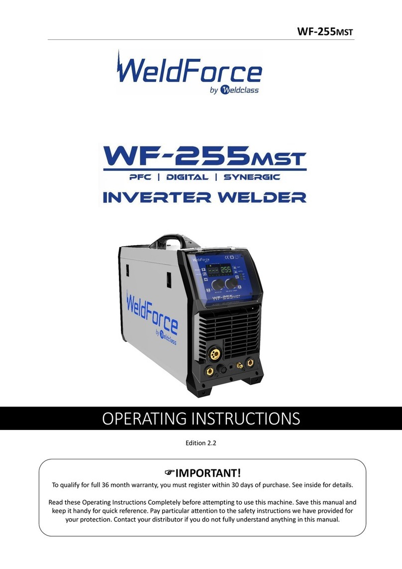 Weldclass WeldForce WF-255MST operating instructions Weldclass WeldForce WF-255MST operating instructions
